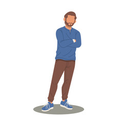 handsome muscle man standing with stylish fashion vector