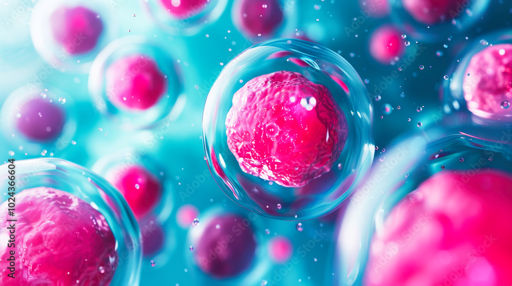 Poster cell structure showing human cells in close-up view
