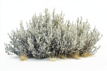 Sagebrush bush isolated on white background