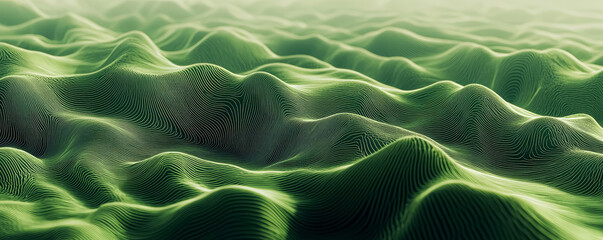 Dark green hills with an abstract pattern of wavy lines and curves blurred natural landscape background. 