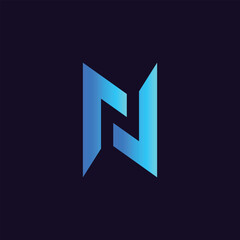 letter N logo design, Minimalist N initial based vector icon