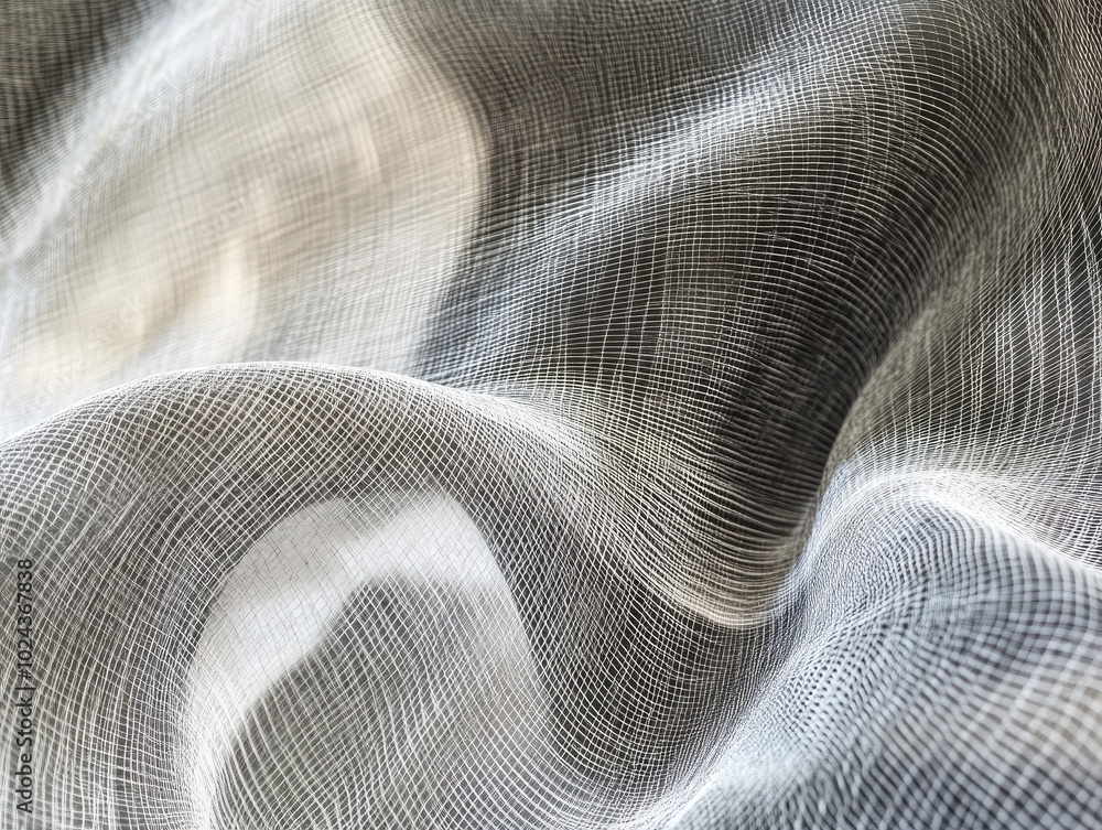 Aufkleber Abstract grey line weave with a smoky monochrome gradient creating a dreamlike weaving effect