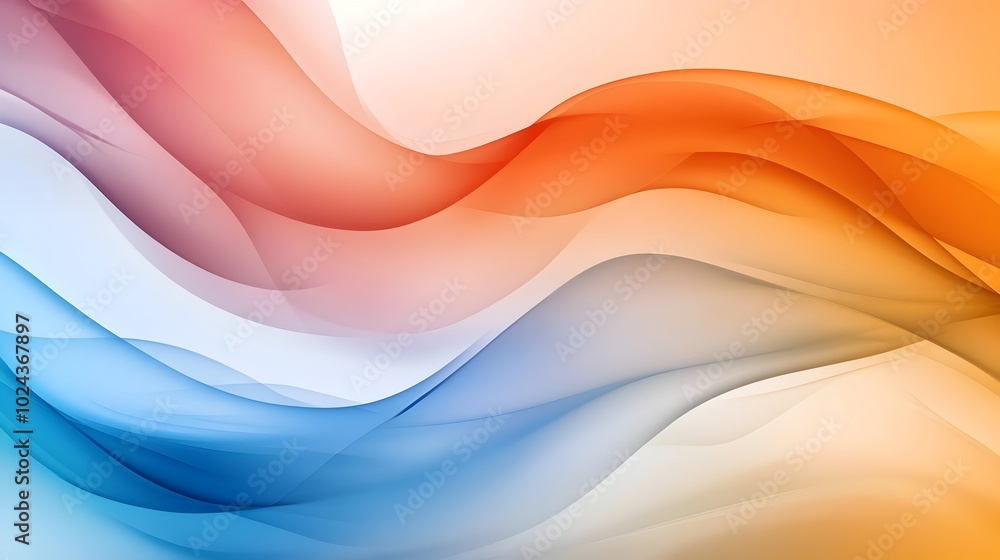 Poster vibrant and dynamic abstract geometric background featuring fluid shapes contrasting colors and a me