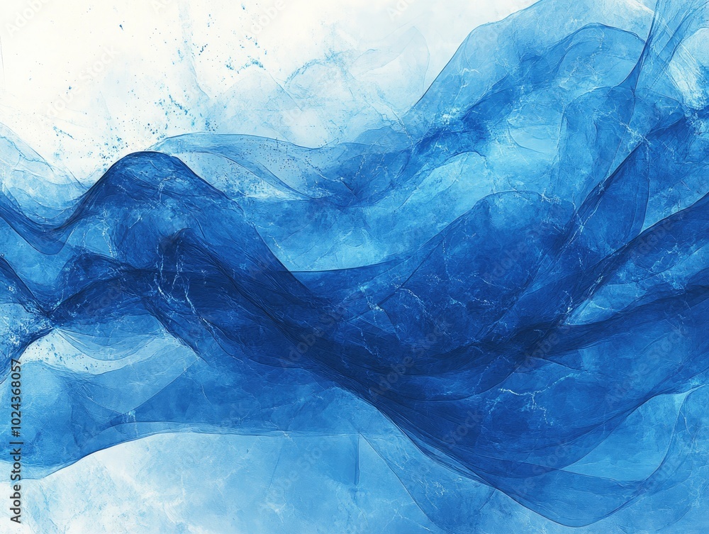 Poster abstract background design featuring blue lines in a painterly style
