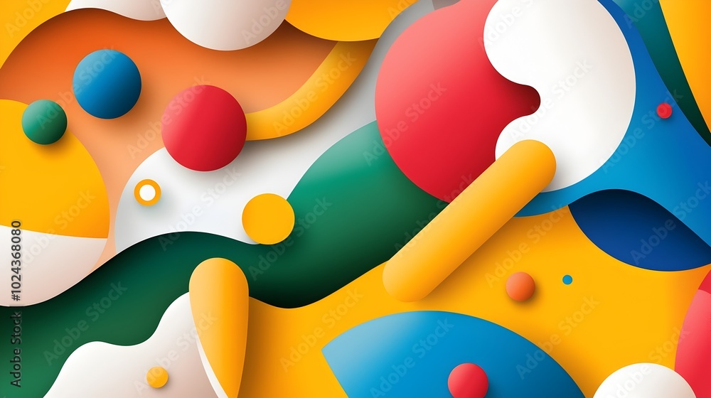 Poster minimalistic abstract design featuring simple geometric shapes bold colors and a flat style this dig