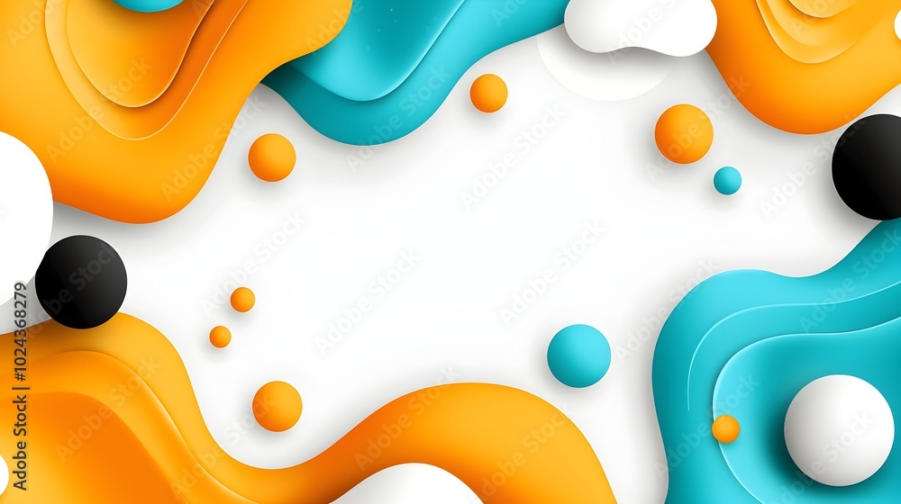 Poster captivating abstract liquid shapes and vibrant fluid patterns in a flat design digital a modern expe