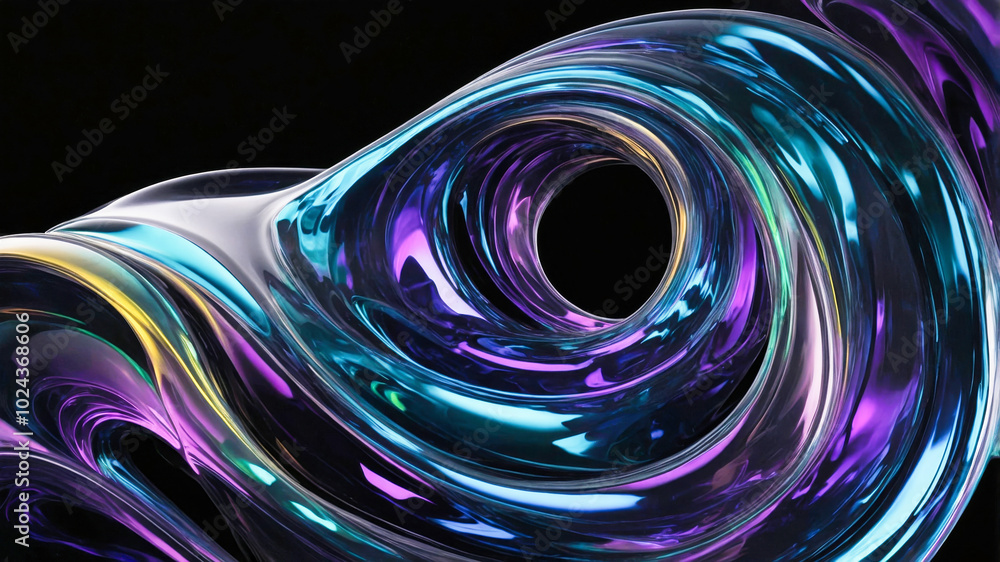 Poster abstract structure of smooth translucent curved shapes