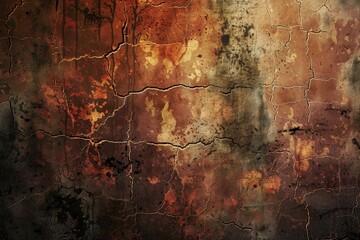 Obraz premium A wall with cracks and holes in it generative ai