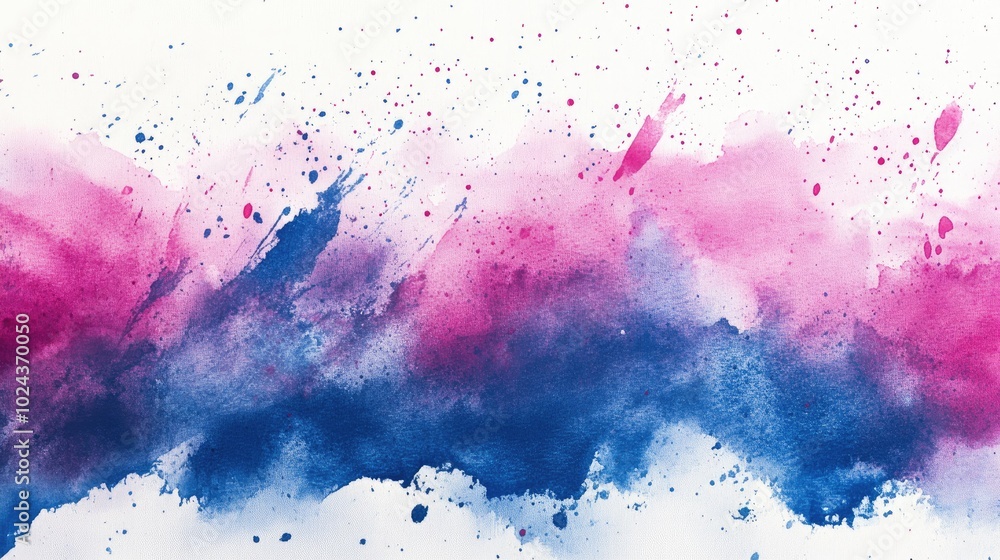 Poster colorful abstract watercolor painting background bright colors wide banner splash on canvas artistic