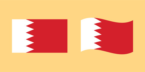 Bahrain flag, Bahrain waving flag illustration, National flag of Bahrain