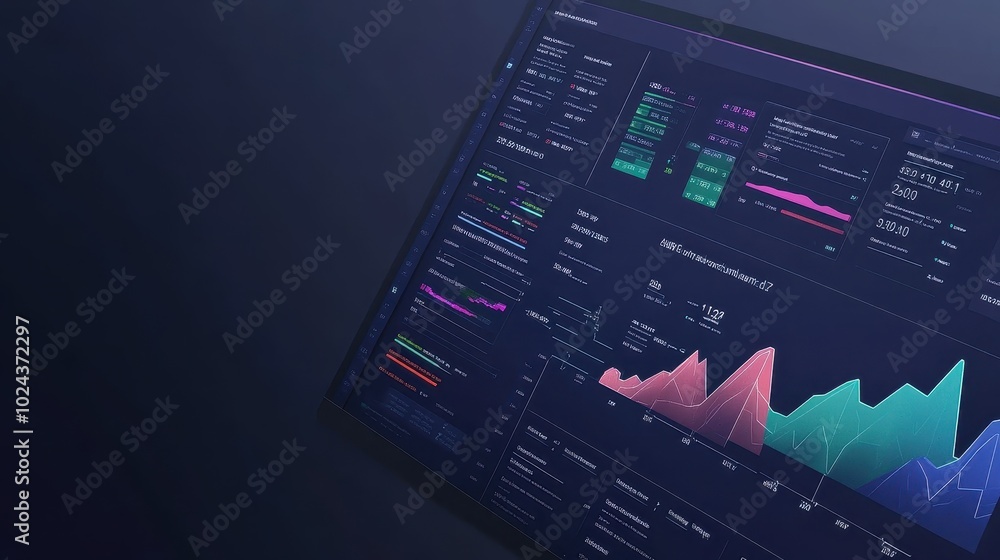 Poster captivating data analytics dashboard with vibrant charts