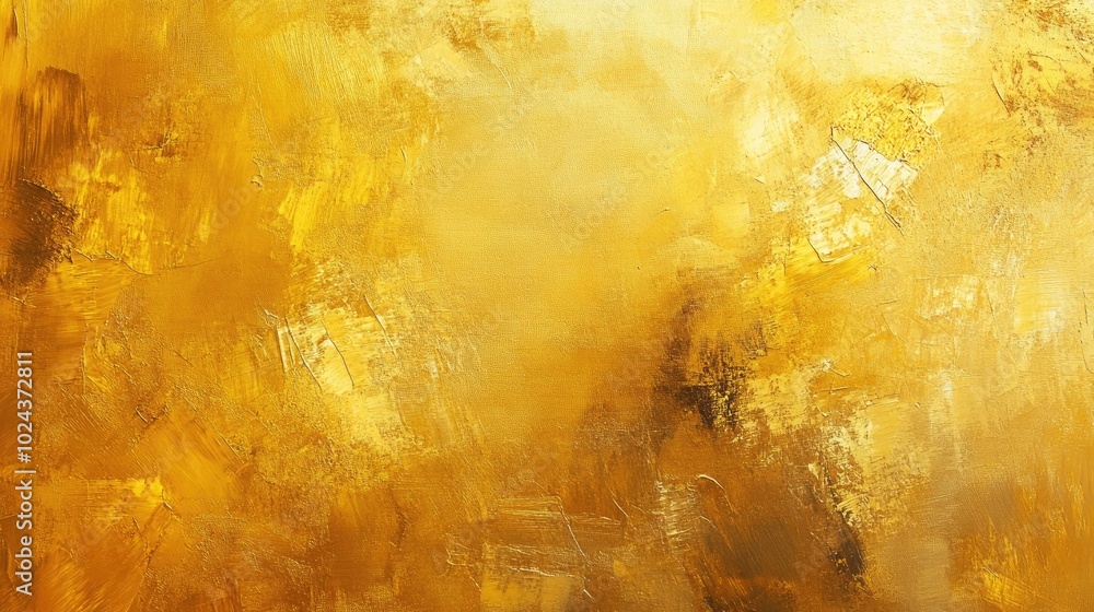 Poster abstract artistic background featuring golden brushstrokes with a textured finish oil on canvas show