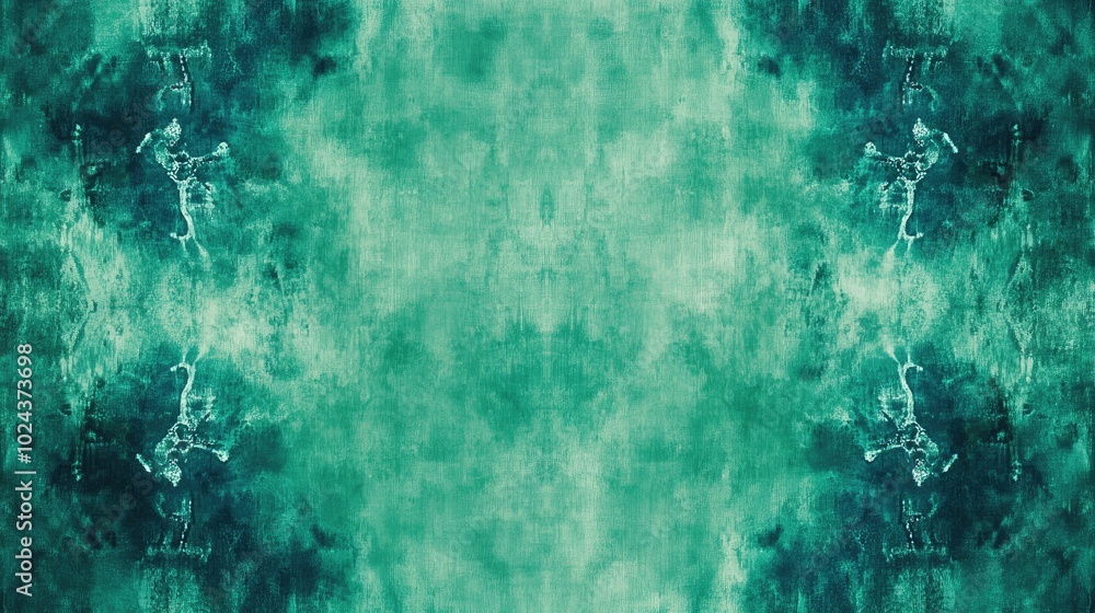 Poster abstract grunge backdrop with a smooth green background seamless ethnic pattern featuring a vibrant 