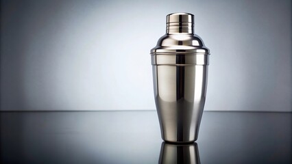 Symmetrical opened cocktail shaker isolated on white background