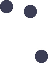 Three black peppercorns on a white background symbolize simplicity and flavor.