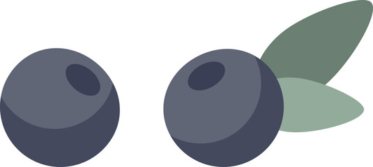 Two blueberries with leaves, symbolizing freshness and natural health.