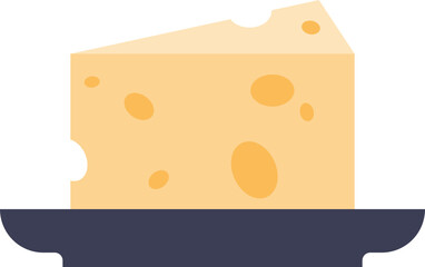 A slice of cheese on a plate, symbolizing simplicity and culinary delight.