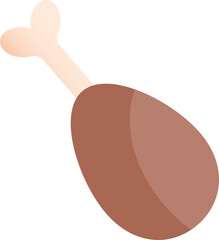 Illustration of a chicken drumstick symbolizing food and culinary themes.