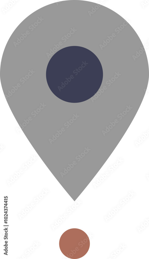 Poster a simple location pin icon with a dark background and a red center, symbolizing map pinpointing.