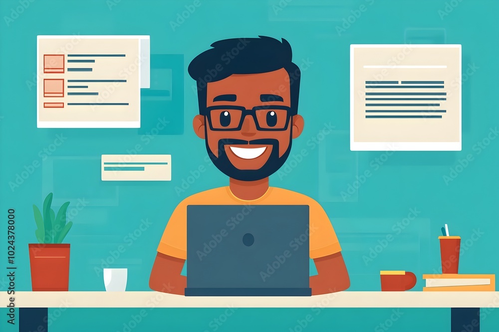 Poster friendly customer service agent assisting client in online chat window