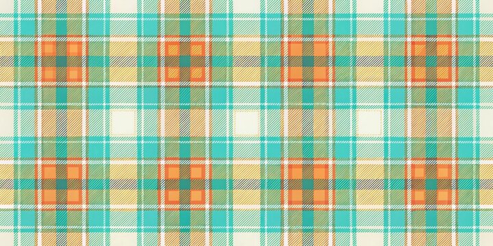 Symmetrical seamless pattern of madras plaid in beachy colors
