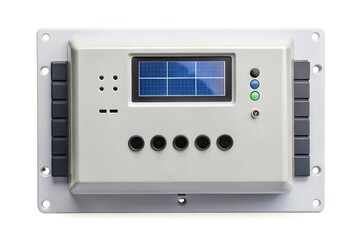 Obraz premium Symmetrical solar charge controller on white background