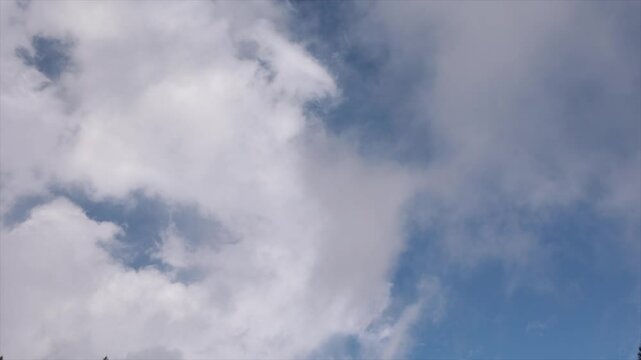 breve video dettagliato in tempo reale di varie nuvole basse che si muovono velocemente nel cielo durante il giorno