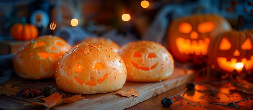 Decorative wooden board with sweetbreads - Powered by Adobe