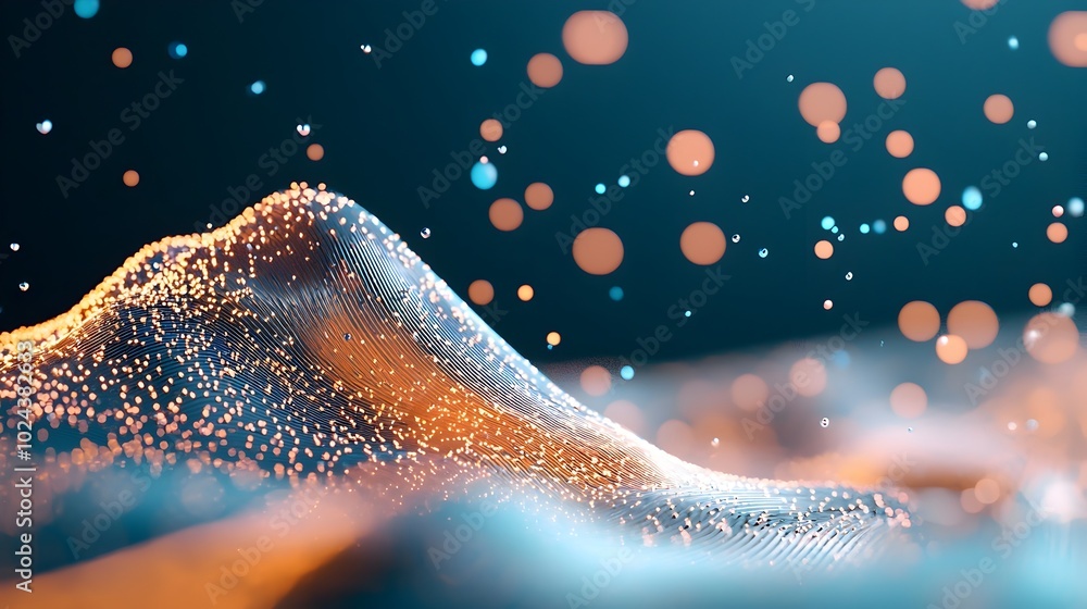 Poster vibrant digital abstract waveforms representing futuristic sound and energy dynamic colorful curves 