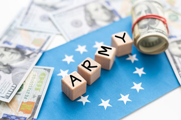 flag of European Union on military uniform