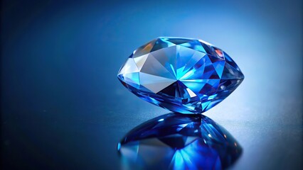 Blue diamonds gem on reflection surface