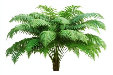 Fototapeta premium Tropical plant fern bush shrub tree isolated on white background with clipping path