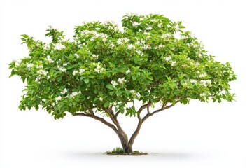 Tropical plant flower bush shrub green tree isolated on white background with clipping path