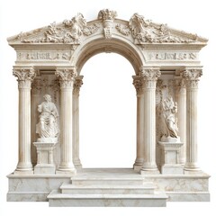 Obraz premium A decorative marble arch with sculptures, serving as an architectural feature.