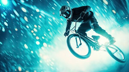 Freestyle BMX Rider Performing Tailwhip Trick in Action