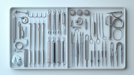Sterile Medical Instruments Set in Tray  Surgical Tools   Hospital Supplies  Healthcare Equipment  Dentistry   Operating Room