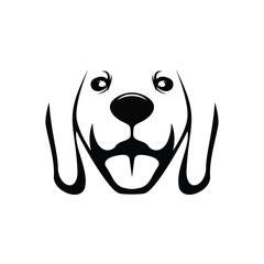 dog head sketch with outline for comic and icon, black white, simple, vektor