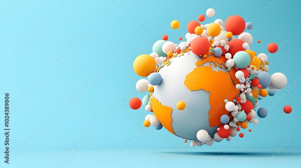 Poster conceptual abstract depicting the complex dynamics and effects of inflation on the global financial 