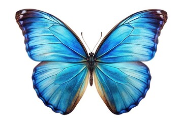 Fototapeta premium Blue Morpho butterfly wings isolated on white background