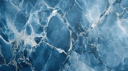 Obraz premium Deep blue marble texture with intricate white veins