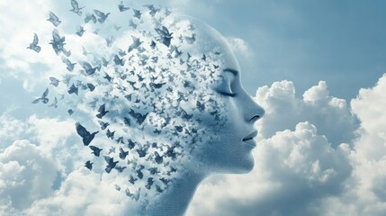 Freedom and creative mind. Flow idea. Multi-color visual.