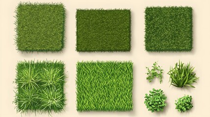 A Collection of Green Grass and Foliage Textures