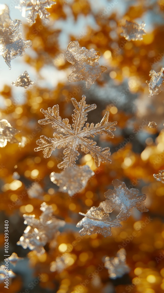 Poster Ethereal Frost, Snowflakes