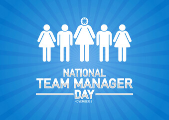 National Team Manager Day. November 6. Holiday concept. Template for background, banner, card, poster with text inscription. Modern illustration