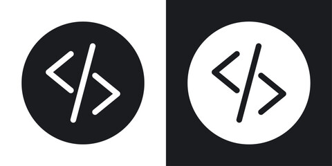 Code icons. solid style vector