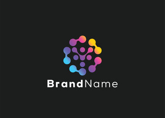Minimalist technology logo. Modern style business futuristic tech logo