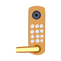 surveillance facial recognition lock cartoon. software hardware, innovation detection, un protection surveillance facial recognition lock sign. isolated symbol vector illustration