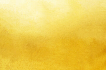 Gold wall texture background. Yellow shiny gold foil paint on wall surface with light reflection, vibrant golden luxury wallpaper