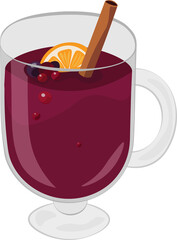 Mulled wine in a glass