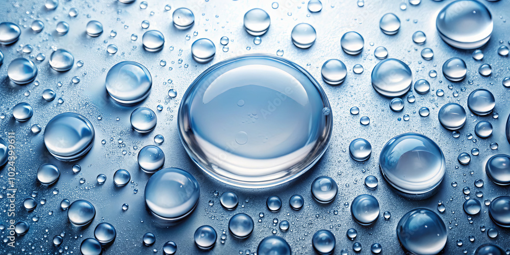 Aufkleber a collection of water droplets sits on a reflective surface, capturing light and creating beautiful 